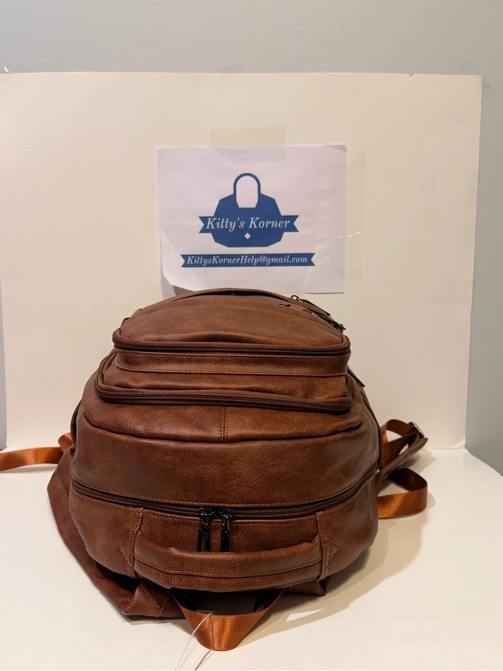 NWT Latmap Vegan Leather Casual Laptop Backpack - Brown